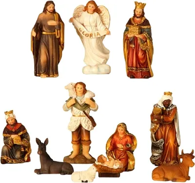 Produktbild von Krippenfiguren 11 teiliges Set Krippe Weihnachten Grösse bis 8,5cm