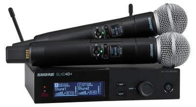 Image de Shure SLXD24D+E/58-G65 - Système de transmission numérique double avec deux émetteurs/microphones-cravates (470 - 606 MHz)