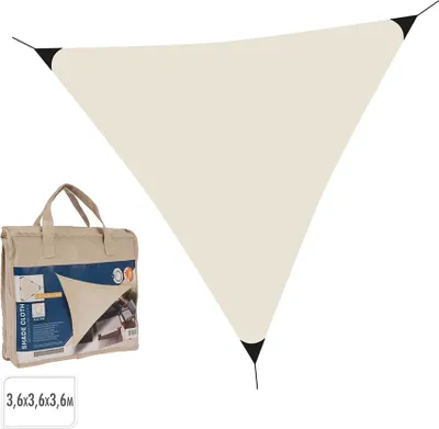 Image de Store Voile Triangle Crème 3.6m Protection Solaire élégante Et Durable Pour Extérieur. - Basics