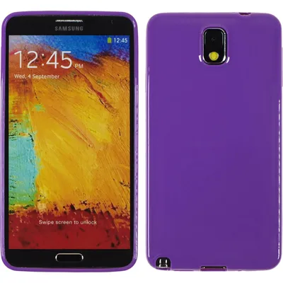 Produktbild von PhoneNatic Case kompatibel mit Samsung Galaxy Note 3 - lila Silikon Hülle Candy + 2 Schutzfolien