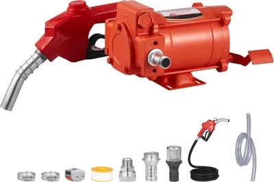 Image de Pompe de transfert pour carburant/diesel - Électrique 230 V CA - Débit de 76 l/min - Pistolet automatique - Tuyau d'alimentation inclus - Pour diesel, essence, kérosène, biodiesel, éthanol