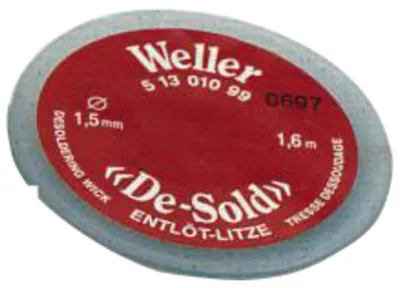 Obrázek produktu pro Weller odpájovací opletení Prodává se na cívce, šířka 2,0 mm, délka 1,6 m T0051301199
