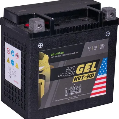 Produktbild von intAct Bike Power GEL Batterie HVT-08 (GHD14H-BS), 12V, 14AH