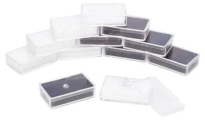 Schmuck-Aufbewahrungsbox, 16 Stück, 2 Farben, transparent, Kunststoff