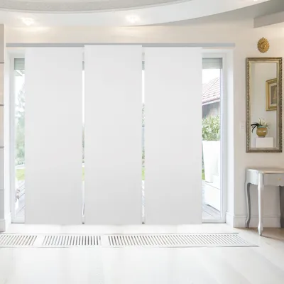 Immagine prodotto di Tenda a pannello con nastro in velcro, carrello per pannelli e bastone per tende, (LxL) 60x245 cm in grigio chiaro, tenda scorrevole opaca con velcro in molti colori