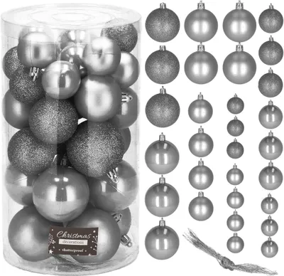 Produktbild von Christbaumkugel Kunstkugel 30 Stück Bruchsicher Weihnachtskugel Glitzer  Matt Glanz Weihnachtsdeko
