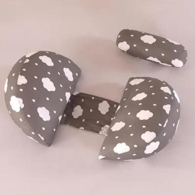 Image de Oreiller de grossesse en forme de U,Oreiller en coton à double talon compensé, Oreiller pour le corps Soutien pour les jambes,avec housse amovible en coton（Gris,Coton）