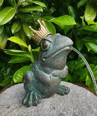 Produktbild von Bronzefigur Wasserspeier Froschkönig 20cm Dekoration aus Bronze Skulptur Frosch Figur Deko Bronzestatue