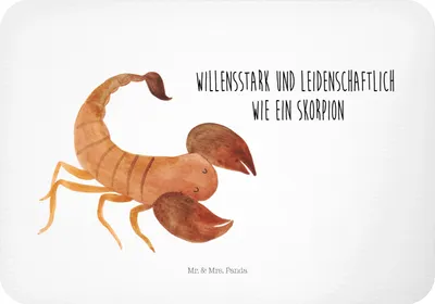 Produktbild von Mr. & Mrs. Panda magnet Sternzeichen Skorpion - Weiß - Geschenk, Kühlschrankmagnet, Pinnwandmagnet, Geburtstag Oktober, Skorpione, zettelhalter, November, wandmagnet