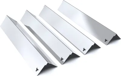 Produktbild von Gasgrill Brennerabdeckung V2A passend für Napoleon Rogue 525er Freestyle 425er, Farbe:4er Set Chrom Bulle