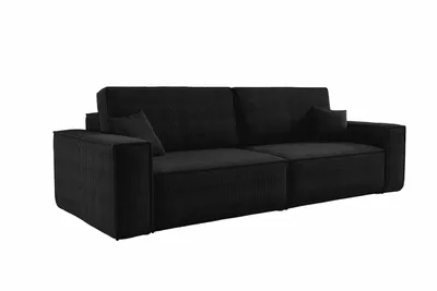 Image de VENASI HUGO Canapé convertible avec fonction de couchage et coffre de rangement Canapé-lit en velours côtelé Beige