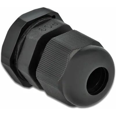 Produktbild von DeLOCK Kabelverschraubung PG9 10 Stück schwarz, Schwarz, Kunststoff, 10 Stück(e), PG9, 8 mm, IP68