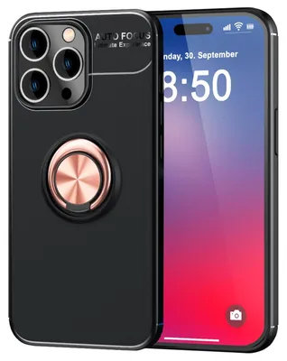 Produktbild von NALIA Ringhülle für iPhone 16 Pro – Ring-Ständer 360° & für Magnet-Halter – GRIP360 (Mattiertes Silikon Case) – Marke aus Berlin – Rose Gold