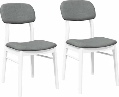 Immagine prodotto di vidaXL Sedie da pranzo con cuscino 2 pz. Legno massiccio bianco in legno di gomma