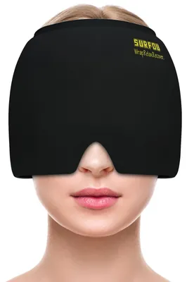 Image de Masque de migraine SURFOU, bonnet, masque rafraîchissant pour le visage et les maux de tête, masque pour favoriser le sommeil