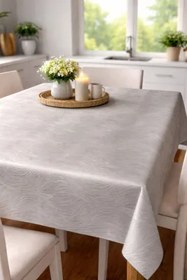 Produktbild von Tischtuch Premium Damast mit Fleckschutz Lino - 140 x 220 cm