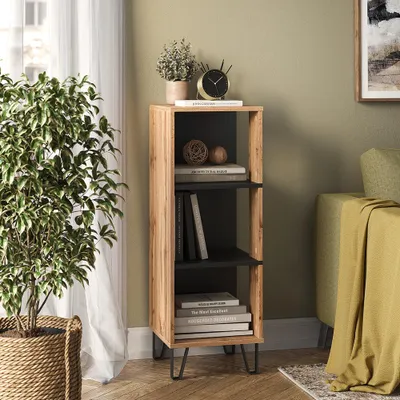 Image de Étagère à livres Vicco Amber Chêne Wotan 36x100cm avec 3 compartiments, Model 55554