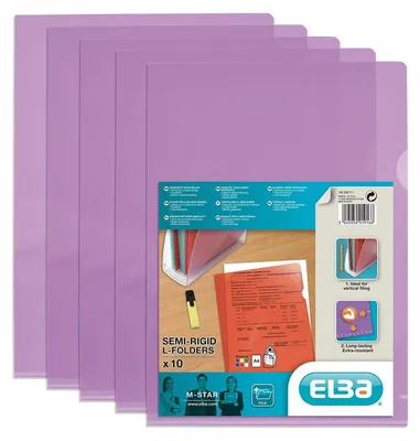 Produktbild von ELBA Sichthüllen M Star aus PVC Hartfolie 0,15 mm lila 10 Hüllen