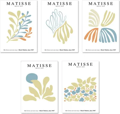 Produktbild von TPFLiving Kunstdruck LW-1211 (OHNE RAHMEN) Poster - Leinwand - Wandbild - Hochauflösender Giclée-Druck, langlebig und hochwertig - Henri Matisse - Abstrakte Blätter und Frauenmotive -  - Größe: 50x75cm