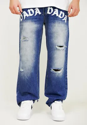 Produktbild von DADA Supreme Baggy Denim Jeans mit Dada Logo und Used Look Größe: 38W / 32L