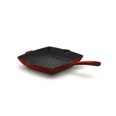 Produktbild von Gusseisen Grillpfanne 26x26cm rot