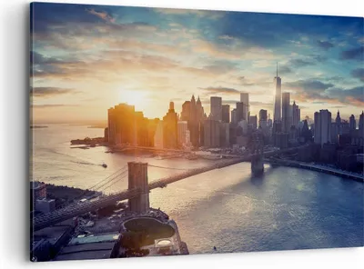 Produktbild von Bild auf Leinwand - Leinwandbild - New York Stadt - 100x70cm - Wand Bild - Wanddeko - Wandbilder - Leinwanddruck - Bilder - Kunstdruck - Wanddekoration - Leinwand bilder - Wandkunst - AA100x70-3733