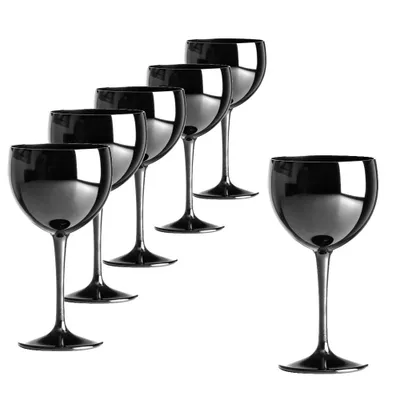 Produktbild von Doimoflair Ballonglas Gin Tonic Kunststoff Weinbecher Rotweinglas 40 cl. Schwarz