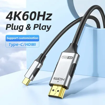 Produktbild von USB-C auf HDMI Kabel 4K@60 Monitor TV Adapter für Macbook iPad Surface Laptop 2m