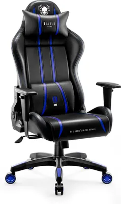 Produktbild von Diablo X-One 2.0 Gaming Stuhl Bürostuhl Schreibtischstuhl Verstellbare Armlehnen Ergonomisches Design Nacken/-Lendenkissen Farbe: Blau, Größe Normal