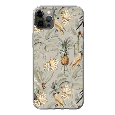 Produktbild von MuchoWow® Handyhülle Schutzhülle Hülle für iPhone 13 Pro Max Blume - Ananas - Vogel Silikon Softcase Handy Hülle - Mobiltelefon