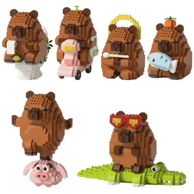 Produktbild von Set von 6 Mikro-Bausteinen - Tierdesigns für Erwachsene