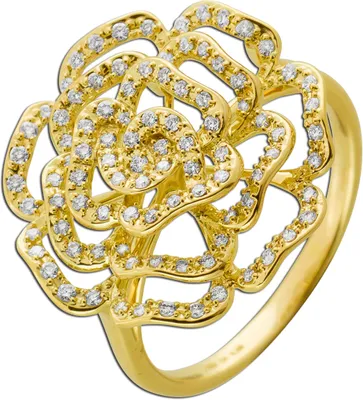 Produktbild von Rosenring Gelbgold 585 14 Karat Brillanten 0.39ct TW VSI 18