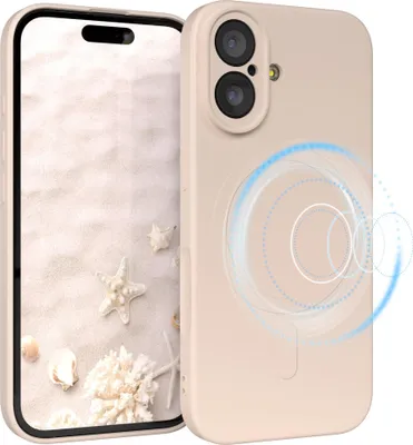 Produktbild von EAZY CASE - Silikonhülle magnetisch für Apple iPhone 17, Hülle Silikon, weich stoßfeste Magnet Handyhülle, Schutzhülle mit Kameraschutz, TPU Bumper in Natur