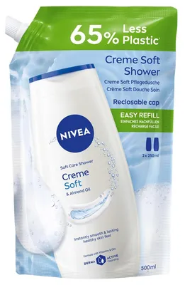 Obrázek produktu pro NIVEA Creme Soft, Sprchový gel, 500 ml, Dospělí, Ženy, Tělo, Univerzální pleť