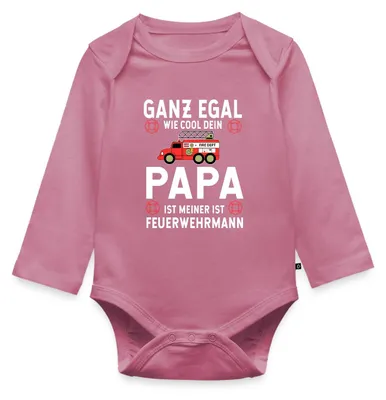 Produktbild von Spreadshirt Feuerwehr Papa Lustiger Spruch Feuerwehrmann Tages Baby Body Langarm, 62 (2-3 M.), Mauve