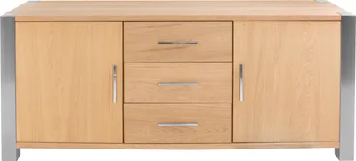Produktbild von Sideboard Kommode 183 x 80 x 50 cm Eichenholz weiß lackiert OTTAWA