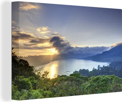 Obrázok produktu pre OneMillionCanvasses® - Plátno - 140x90 cm, Pohľad na hory a jazerá Ázia, Nástenná umelecká dekorácia - Fotografia na plátne - Maľba na drevenom ráme