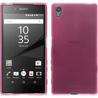 Produktbild von PhoneNatic Case kompatibel mit Sony Xperia Z5 - rosa Silikon Hülle transparent + 2 Schutzfolien