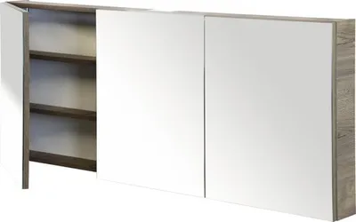 Obrázek produktu pro Zrcadlová skříňka bez osvětlení Sanox 160 x 13 x 65 cm tabacco se 3 dvířky