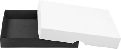 Produktbild von Faltschachtel 11,5 x 15,5 x 2,5 cm, Schwarz & Weiß, Deckel, Karton - 10er Set