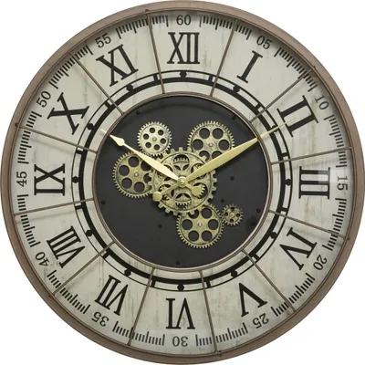 Immagine prodotto di Atmosphera créateur d'intérieur Orologio da parete in metallo marrone beige oro 6 cm x 57 cm