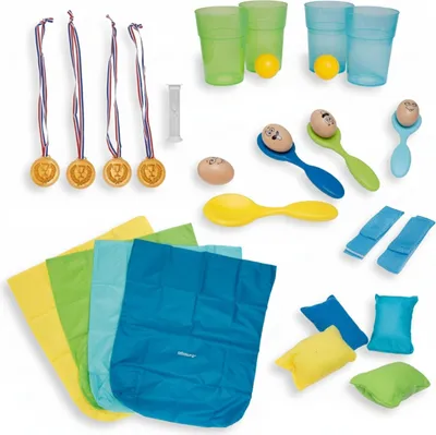 Produktbild von XXL Partyspiele Set für Kinder - 5 actionreiche Bewegungsspiele für Kindergeburtstage, Gartenfeste & Outdoor-Spaß