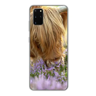Produktbild von MuchoWow® Handyhülle Schutzhülle Hülle für Samsung Galaxy S20 Plus Schottische Highlander - Gras - Heidekraut - Tiere Silikon Softcase Handy Hülle - Hartschale