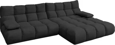 Produktbild von KAWOLA Sofa VIVIEN Ecksofa Velvet schwarz Longchair rechts