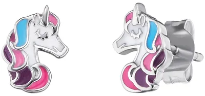Produktbild von Herzengel HEE-UNICORN01-ST Mädchen Ohrstecker Einhorn Silber bunt