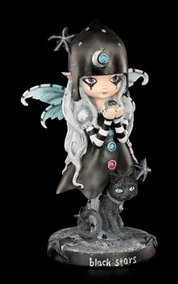 Produktbild von Elfen Figur mit Katze - Black Stars