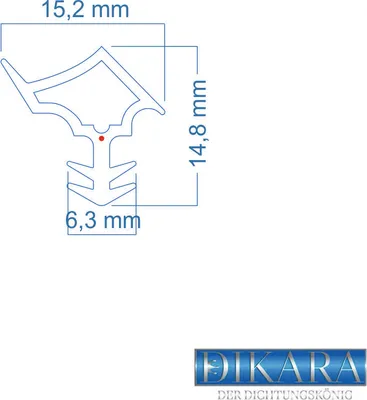 Produktbild von Stahlzargendichtung Grau/weiß | Dichtungshöhe 15,2mm Dichtungsbreite 14,8mm Falz Türdichtung | Länge 5m | Farbe weiß