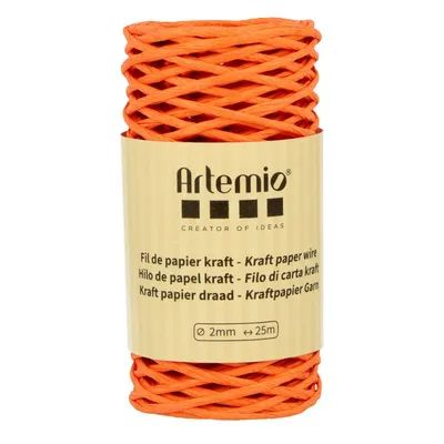 Image de Ficelle en papier kraft orange, 2 mm x 25 m