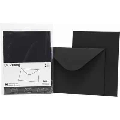 Zdjęcie produktu dla BUNTBOX 79-8 Briefumschläge DIN C4 ohne Fenster schwarz 2 St.