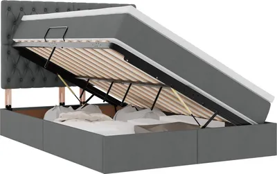 Zdjęcie produktu dla vidaXL Łóżko piętrowe z materacem ciemnoszare 140 x 200 cm